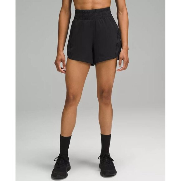 Lululemon • Black Track That High Rise Lined Shorts 5” - Picture 1 of 7